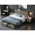 Storage functional wooden bedroom MDF melamine headboard bed